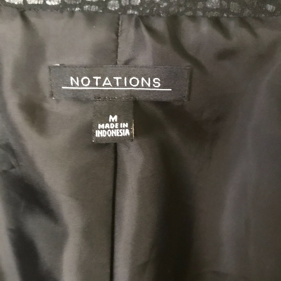 Notations Black Vegan Faux Leather Reptile Zip Front Jacket Medium - Picture 6 of 6